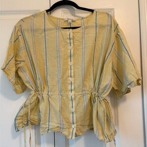 Madewell Butter Yellow Linen top